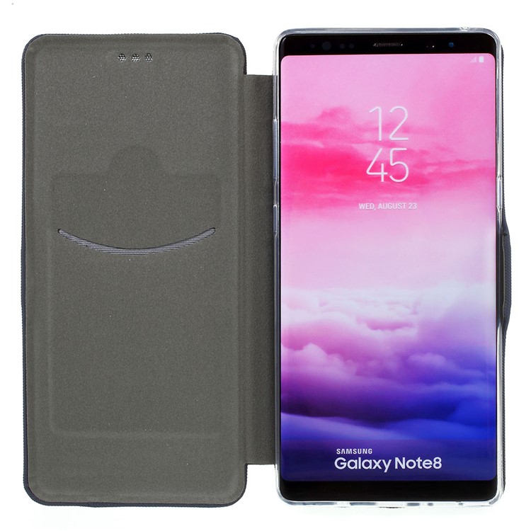 Cloth Texture Stand Card Holder Leather Mobile Casing for Samsung Galaxy Note 8 N950 - Dark Blue-6