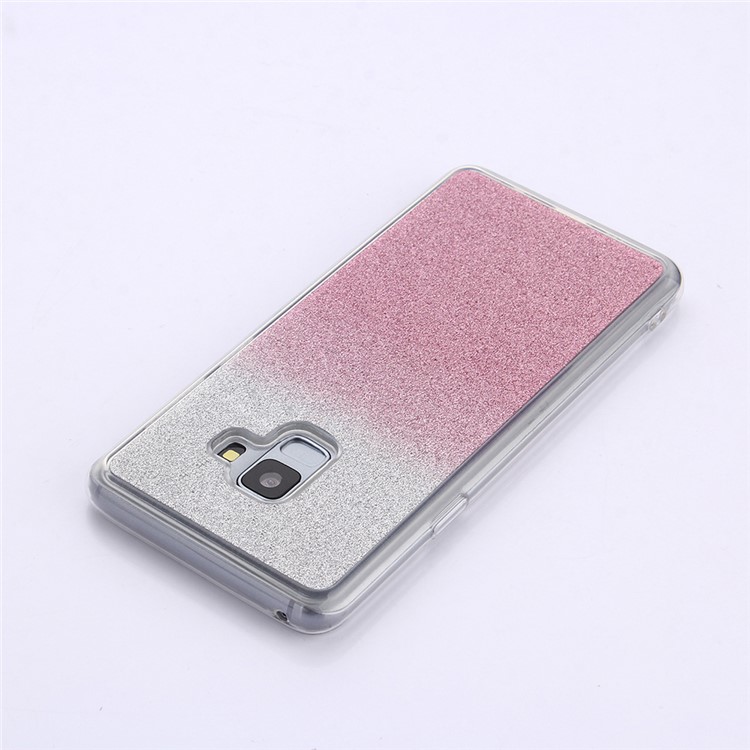 Gradient Glitter Powder Soft TPU Cover for Samsung Galaxy A8 (2018) - Rose-4