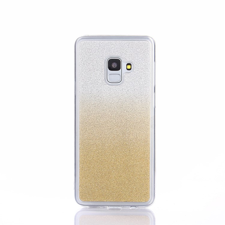 Gradient Glitter Powder TPU Back Phone Casing for Samsung Galaxy A8 (2018) - Gold-2