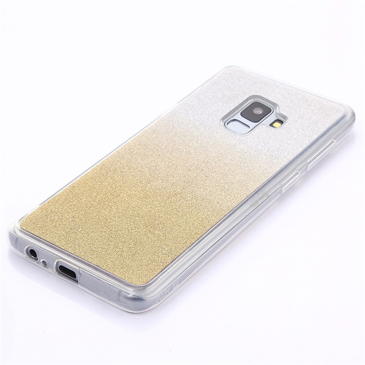 Gradient Glitter Powder TPU Back Phone Casing for Samsung Galaxy A8 (2018) - Gold-3