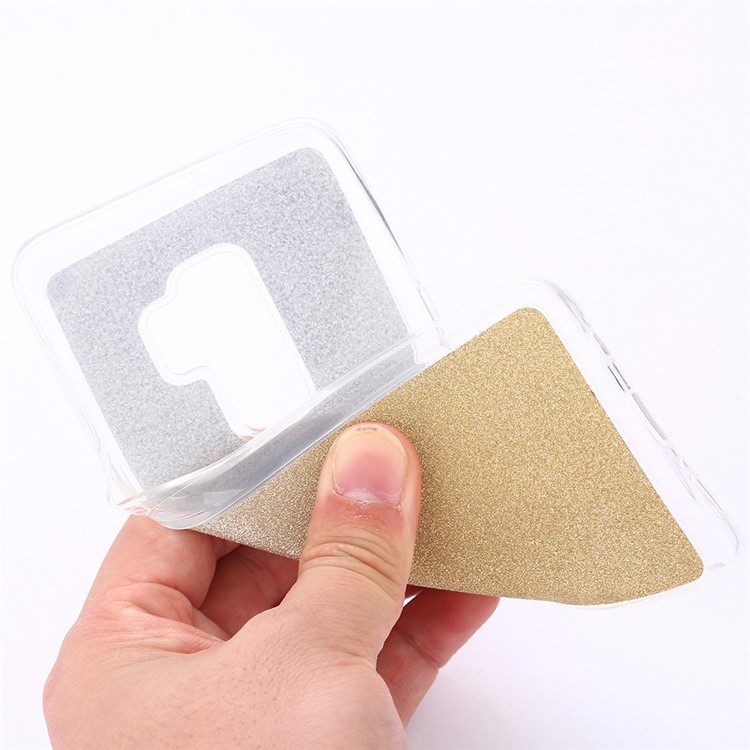 Gradient Glitter Powder TPU Back Phone Casing for Samsung Galaxy A8 (2018) - Gold-5
