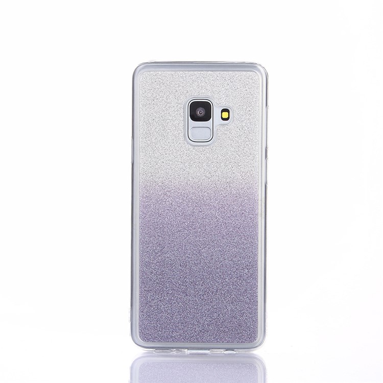 Gradient Glitter Powder Flexible TPU Mobile Phone Shell for Samsung Galaxy A8 (2018) - Dark Blue-2