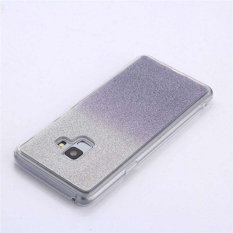 Gradient Glitter Powder Flexible TPU Mobile Phone Shell for Samsung Galaxy A8 (2018) - Dark Blue-3