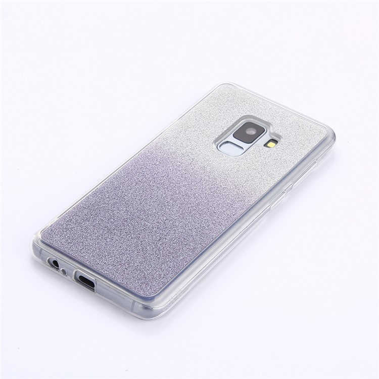 Gradient Glitter Powder Flexible TPU Mobile Phone Shell for Samsung Galaxy A8 (2018) - Dark Blue-4