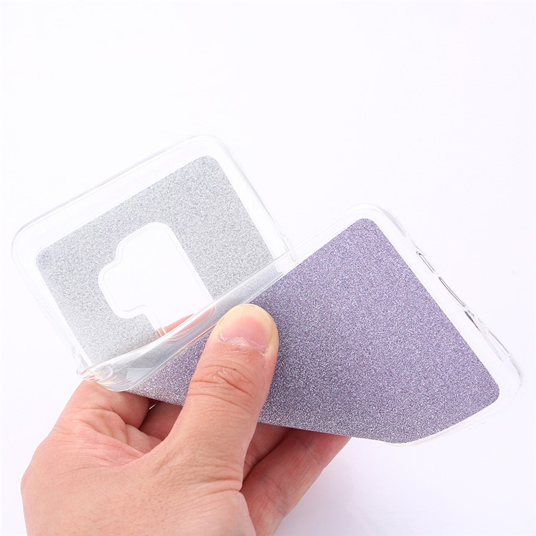 Gradient Glitter Powder Flexible TPU Mobile Phone Shell for Samsung Galaxy A8 (2018) - Dark Blue-5