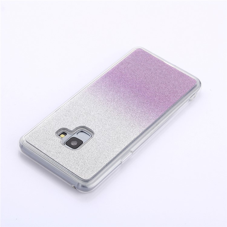 Gradient Glitter Powder TPU Protection Case Cover for Samsung Galaxy A8 (2018) - Purple-4