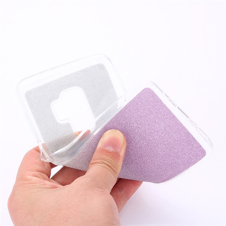 Gradient Glitter Powder TPU Protection Case Cover for Samsung Galaxy A8 (2018) - Purple-5