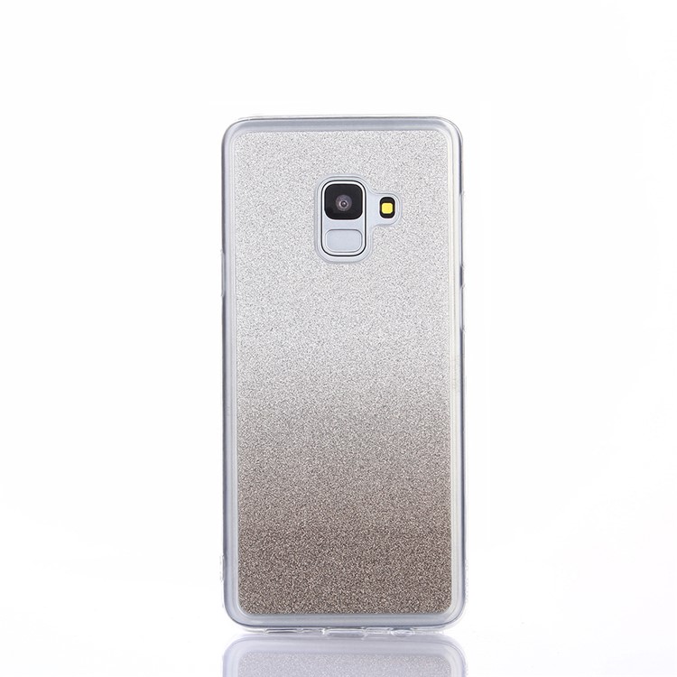 Gradient Glitter Powder Flexible TPU Phone Case for Samsung Galaxy A8 Plus (2018) - Grey-2