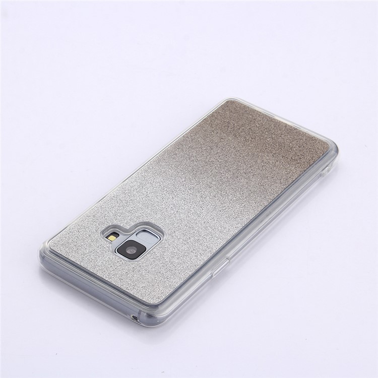 Gradient Glitter Powder Flexible TPU Phone Case for Samsung Galaxy A8 Plus (2018) - Grey-4