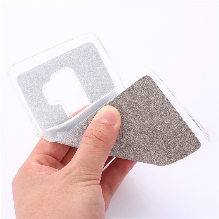 Gradient Glitter Powder Flexible TPU Phone Case for Samsung Galaxy A8 Plus (2018) - Grey-5