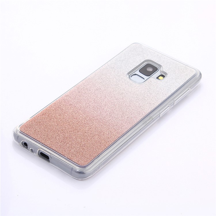 Gradient Glitter Powder Soft TPU Phone Shell for Samsung Galaxy A8 Plus (2018) - Pink-3