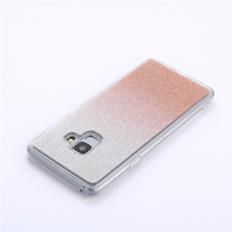 Gradient Glitter Powder Soft TPU Phone Shell for Samsung Galaxy A8 Plus (2018) - Pink-4