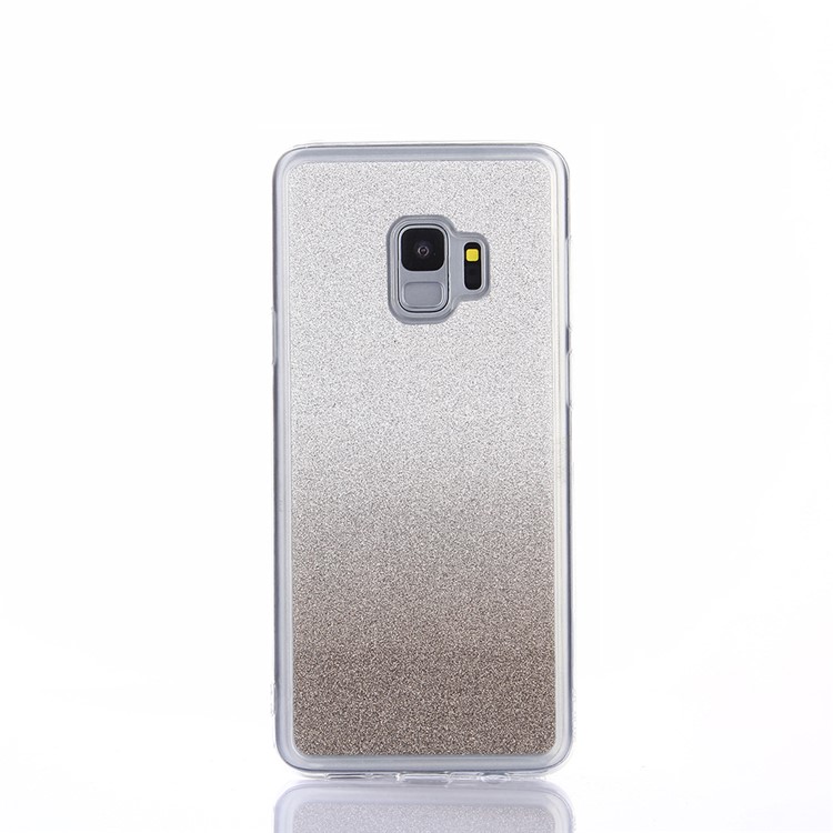 Gradient Glitter Powder TPU Cover Case for Samsung Galaxy S9 SM-G960 - Grey-2