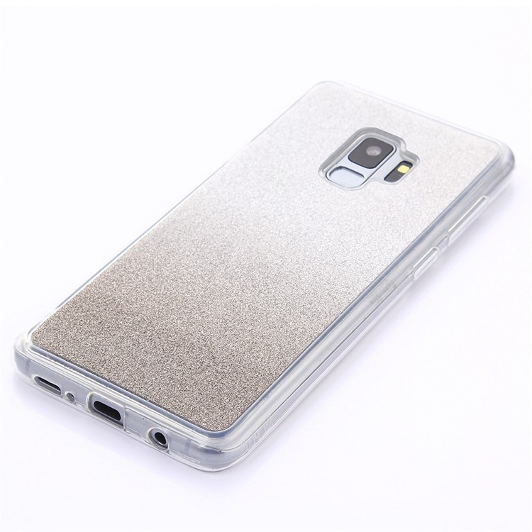 Gradient Glitter Powder TPU Cover Case for Samsung Galaxy S9 SM-G960 - Grey-3