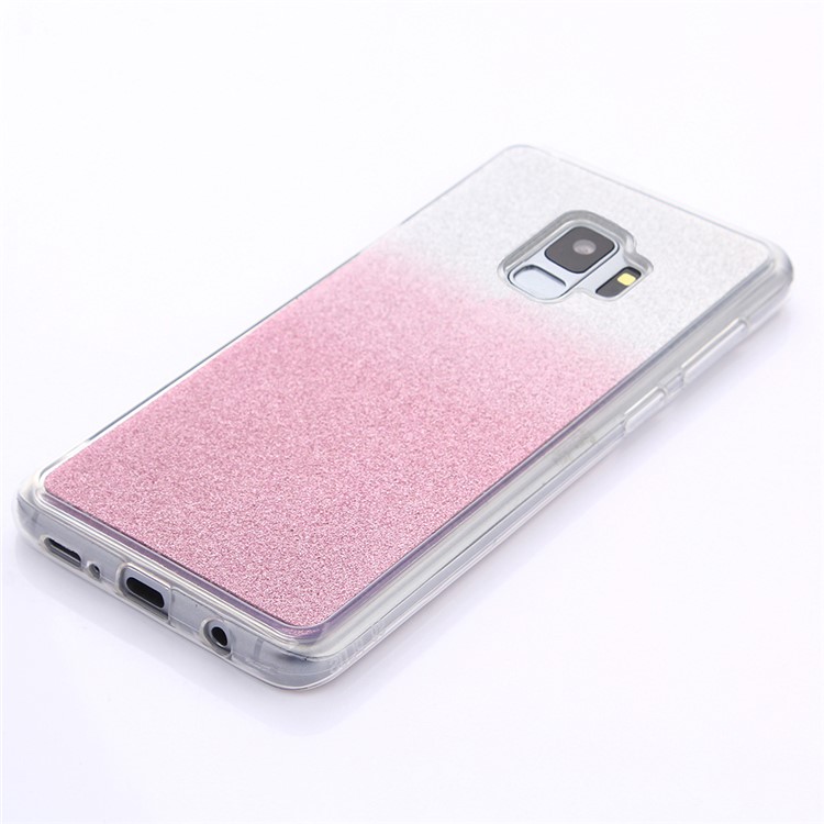 Gradient Glitter Powder TPU Phone Case for Samsung Galaxy S9 SM-G960 - Rose-3