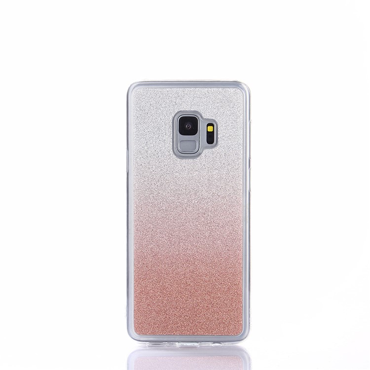 Gradient Glitter Powder TPU Back Cover for Samsung Galaxy S9 SM-G960 - Pink-2