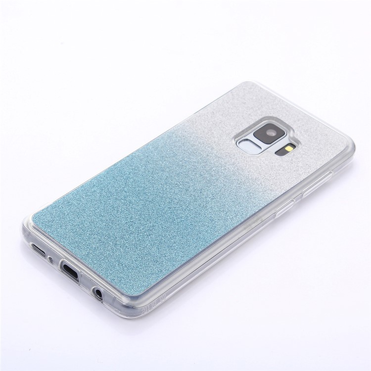 Gradient Glitter Powder TPU Cell Phone Case for Samsung Galaxy S9 SM-G960 - Baby Blue-3