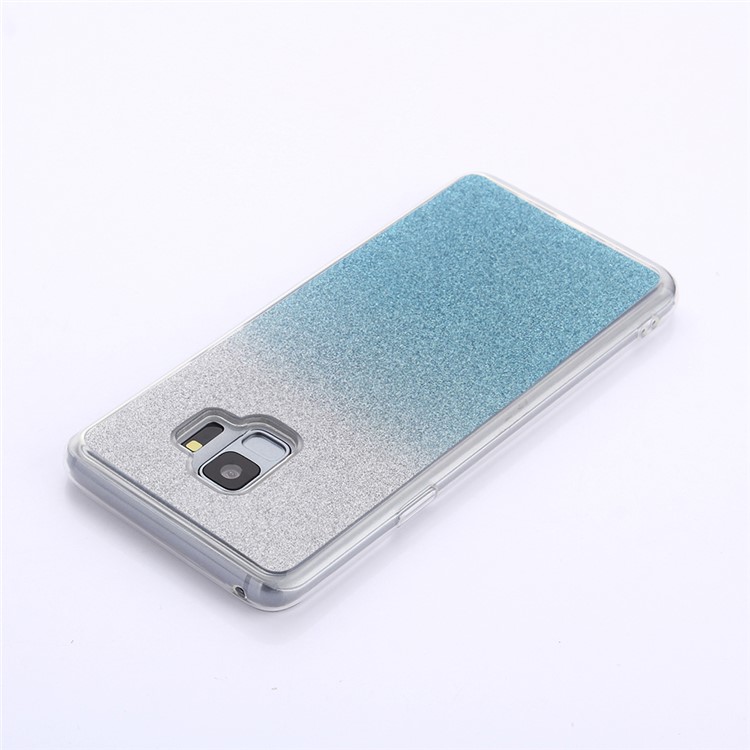 Gradient Glitter Powder TPU Cell Phone Case for Samsung Galaxy S9 SM-G960 - Baby Blue-4