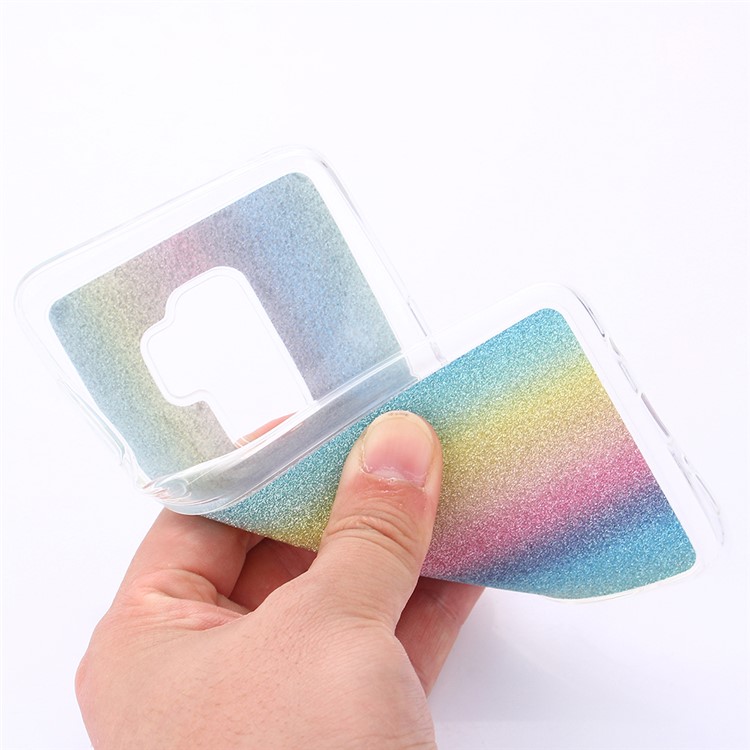 Gradient Glitter Powder TPU Back Phone Shell for Samsung Galaxy S9 SM-G960 - Colorful Vertical Stripes-5