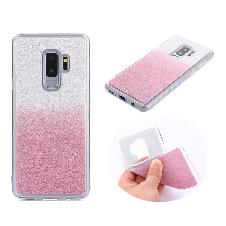 Gradient Glitter Powder TPU Cell Phone Case for Samsung Galaxy S9+ SM-G965 - Rose-1