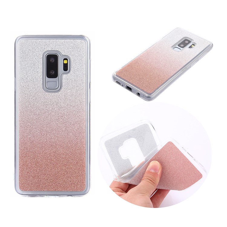 Gradient Glitter Powder TPU Cell Phone Cover for Samsung Galaxy S9+ SM-G965 - Pink-1
