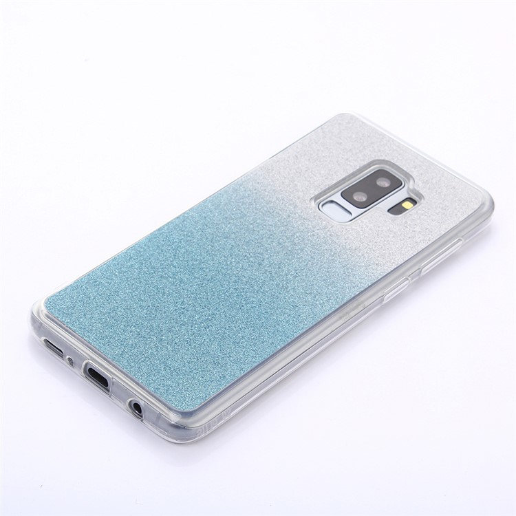 Gradient Glitter Powder TPU Phone Shell for Samsung Galaxy S9 Plus SM-G965 - Baby Blue-3