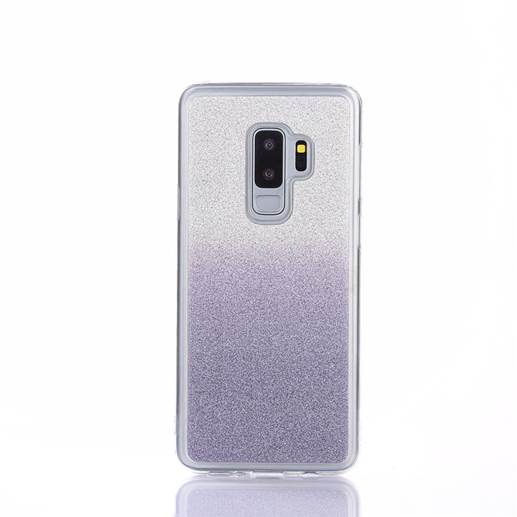 For Samsung Galaxy S9 Plus SM-G965 Gradient Glitter Powder TPU Cover - Dark Blue-2