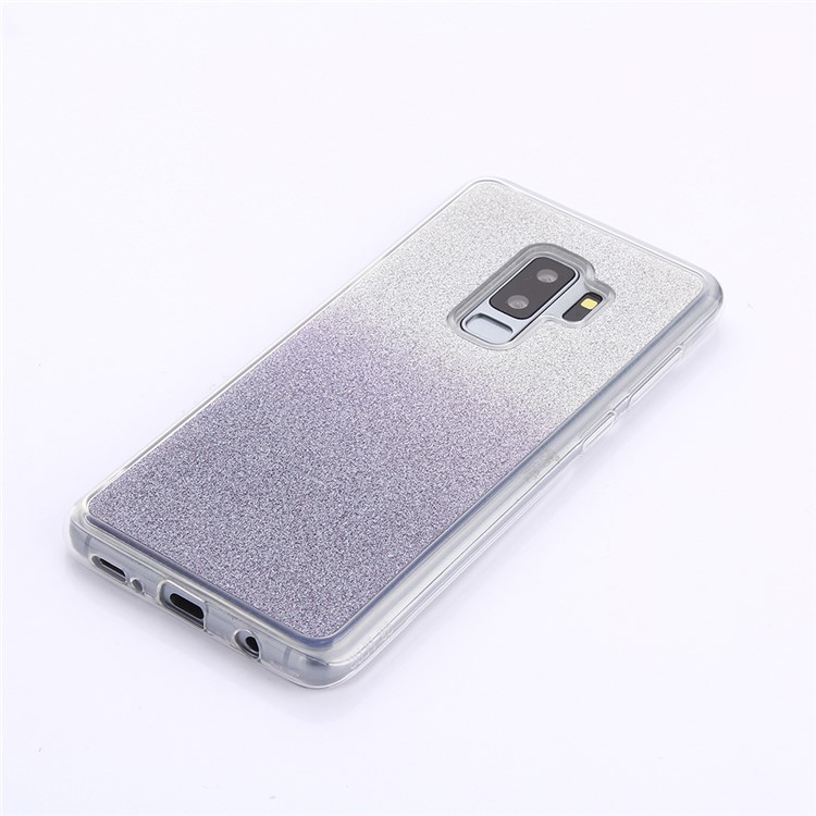 For Samsung Galaxy S9 Plus SM-G965 Gradient Glitter Powder TPU Cover - Dark Blue-3