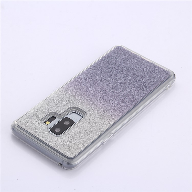 For Samsung Galaxy S9 Plus SM-G965 Gradient Glitter Powder TPU Cover - Dark Blue-4