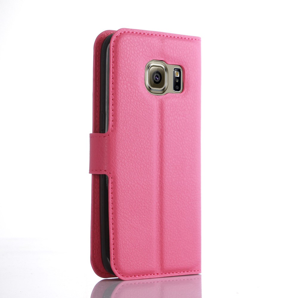 Litchi Texture Wallet Flip Leather Case for Samsung Galaxy S7 - Rose-3