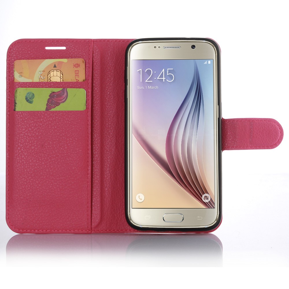 Litchi Texture Wallet Flip Leather Case for Samsung Galaxy S7 - Rose-4