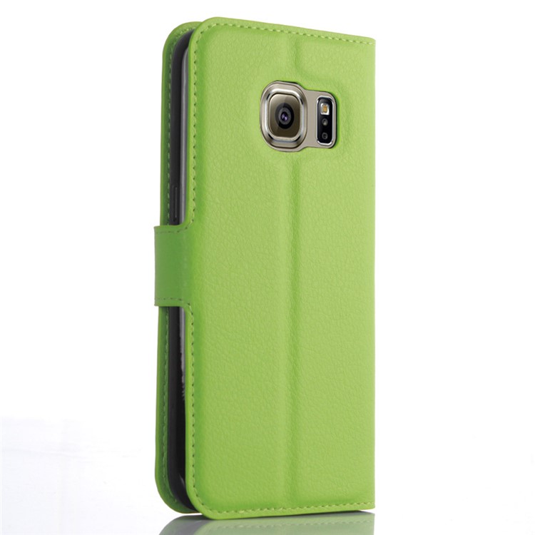 Litchi Skin Wallet Leather Phone Case for Samsung Galaxy S7 - Green-3