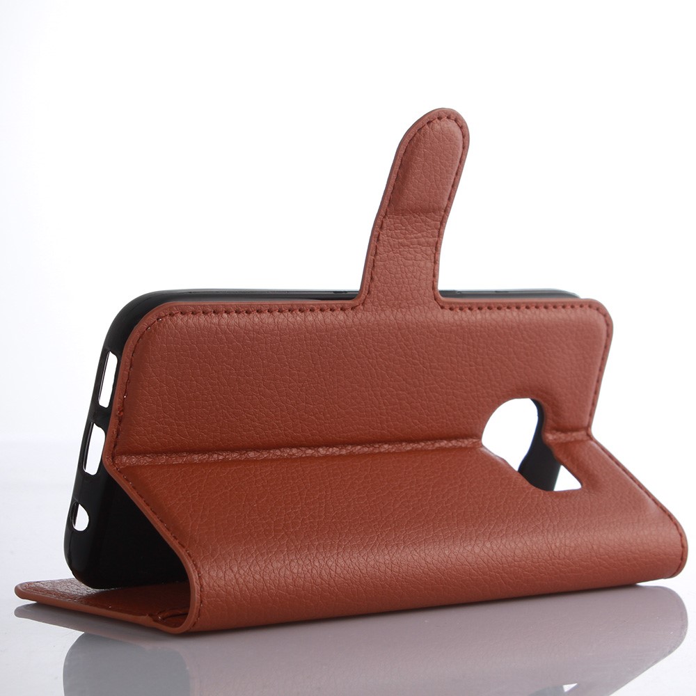 Litchi Skin Protective Leather Cover Case for Samsung Galaxy S7 - Brown-6
