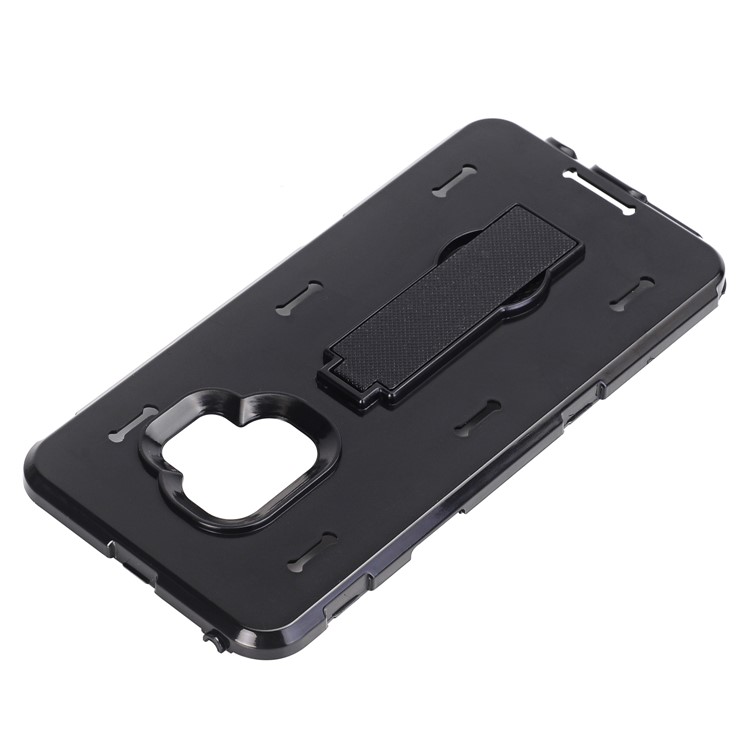 3-piece Dot Texture Kickstand PC+TPU Hybrid Shock Resistant Case for Samsung Galaxy S9 SM-G960 - Black-10