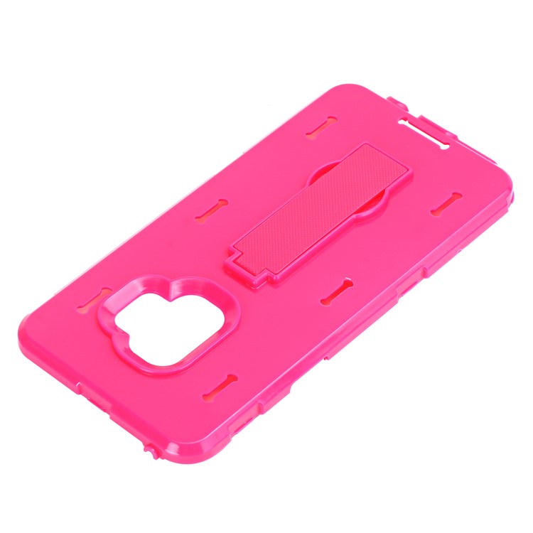 3-piece Dot Texture Kickstand PC+TPU Hybrid Shock Resistant Cover for Samsung Galaxy S9 SM-G960 - Rose / Black-10