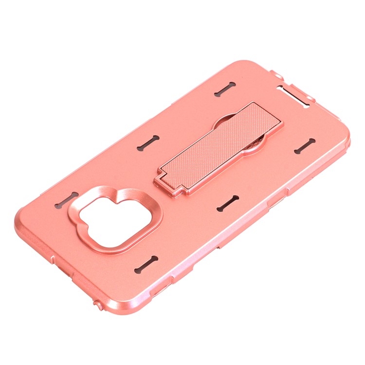 3-piece Dot Texture Kickstand PC+TPU Hybrid Shockproof Back Case for Samsung Galaxy S9 SM-G960 - Rose Gold-11
