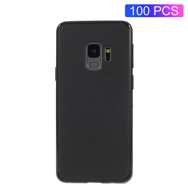 100Pcs/Set Matte Pudding Soft TPU Mobile Casing for Samsung Galaxy S9 G960 - Black-1