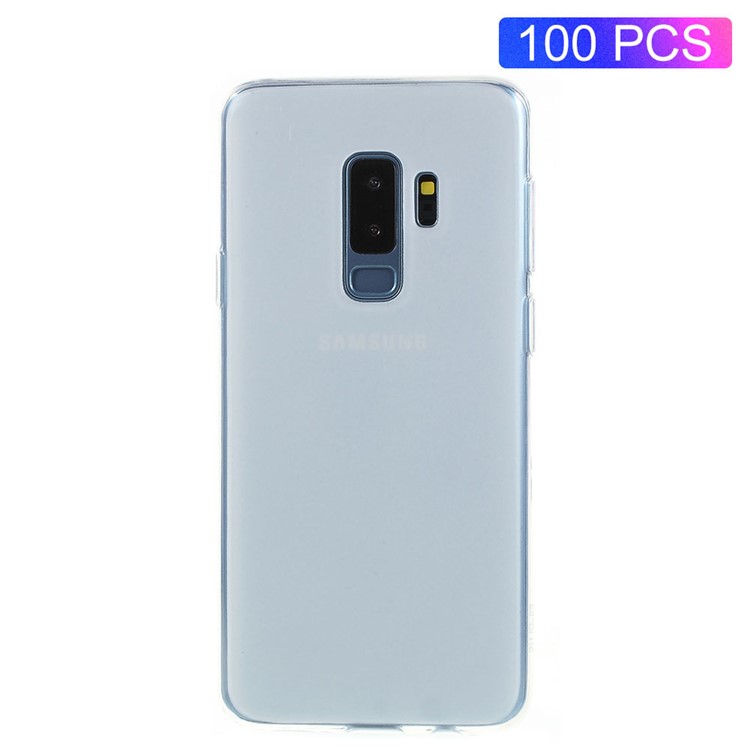 100Pcs/Set Matte Pudding Soft TPU Back Cover for Samsung Galaxy S9+ G965 - White-1