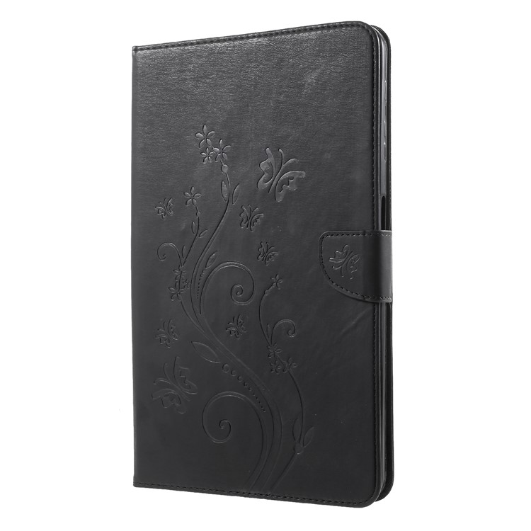 Imprint Butterfly Flower Leather Wallet Case for Samsung Tab A 10.1 (2016) T580 T585 - Black-3