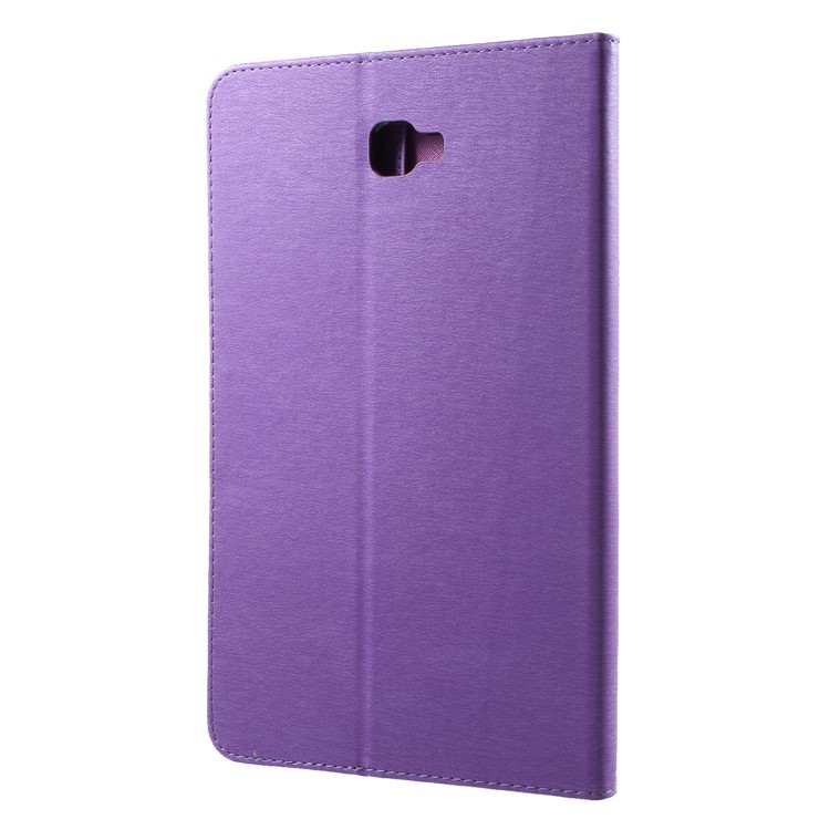 Imprint Butterfly Flower Leather Stand Tablet Cover for Samsung Tab A 10.1 (2016) T580 T585 - Purple-2