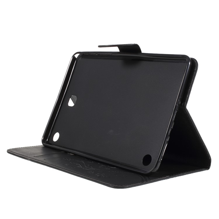 Imprint Butterfly Flower Leather Wallet Case for Samsung Galaxy Tab A 8.0 SM-T350 (2015) - Black-6