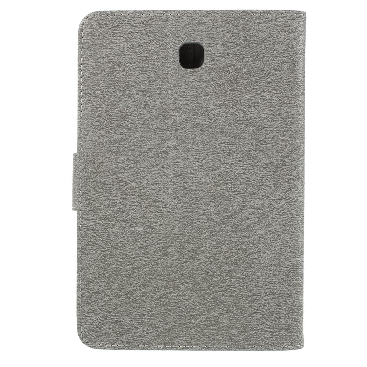 Imprint Butterfly Flower Leather Wallet Cover for Samsung Galaxy Tab A 8.0 SM-T350 (2015) - Grey-2