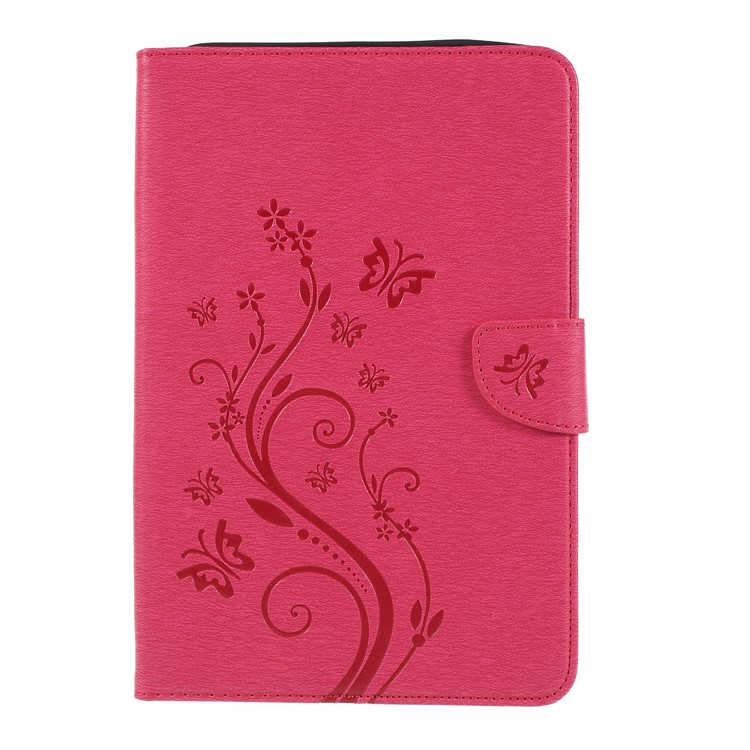 Imprint Butterfly Flower Leather Protective Case for Samsung Galaxy Tab A 8.0 SM-T350 (2015) - Rose-1