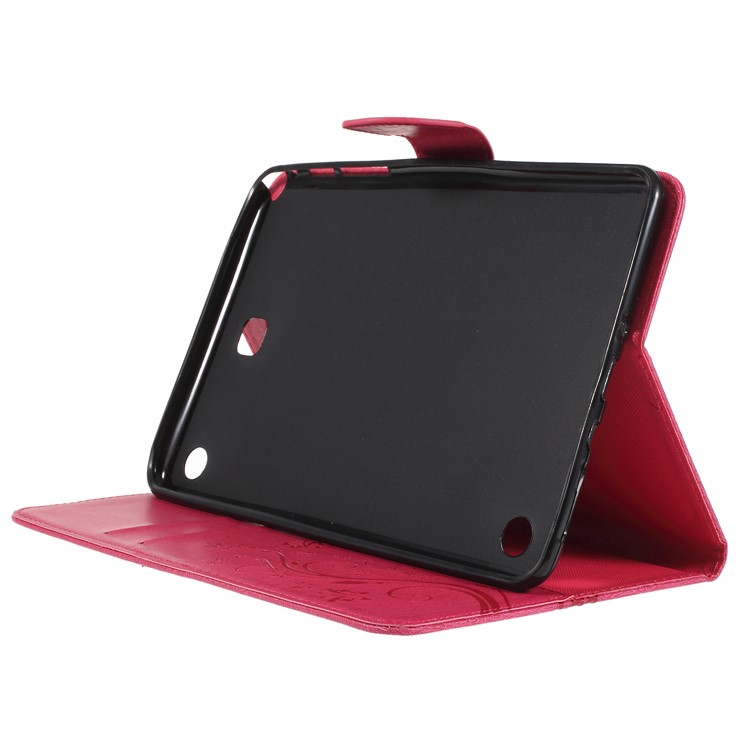 Imprint Butterfly Flower Leather Protective Case for Samsung Galaxy Tab A 8.0 SM-T350 (2015) - Rose-3