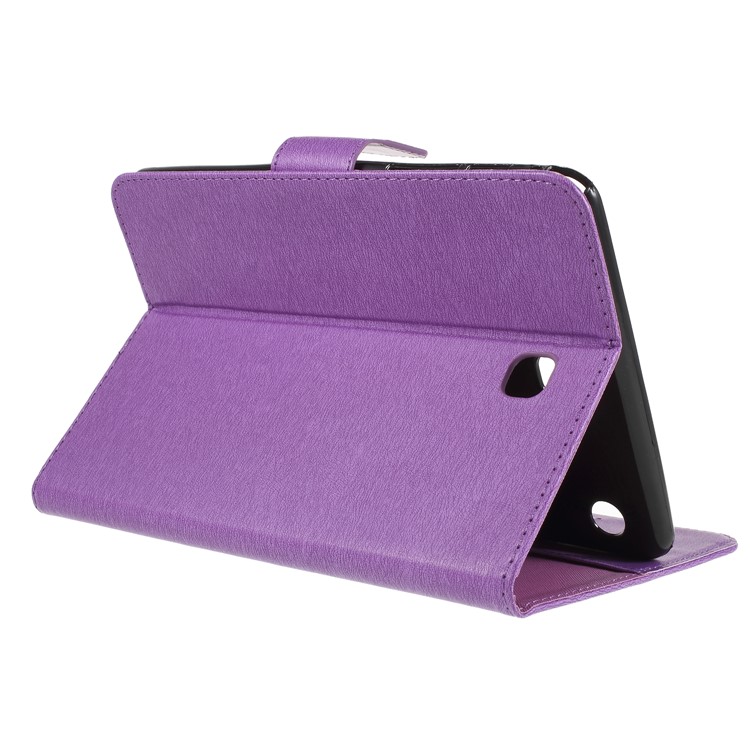 Imprint Butterfly Flower Leather Stand Cover Case for Samsung Galaxy Tab A 8.0 SM-T350 (2015) - Purple-4