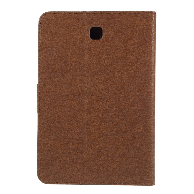 Imprint Butterfly Flower Leather Wallet Cover Shell for Samsung Galaxy Tab A 8.0 SM-T350 (2015) - Brown-2