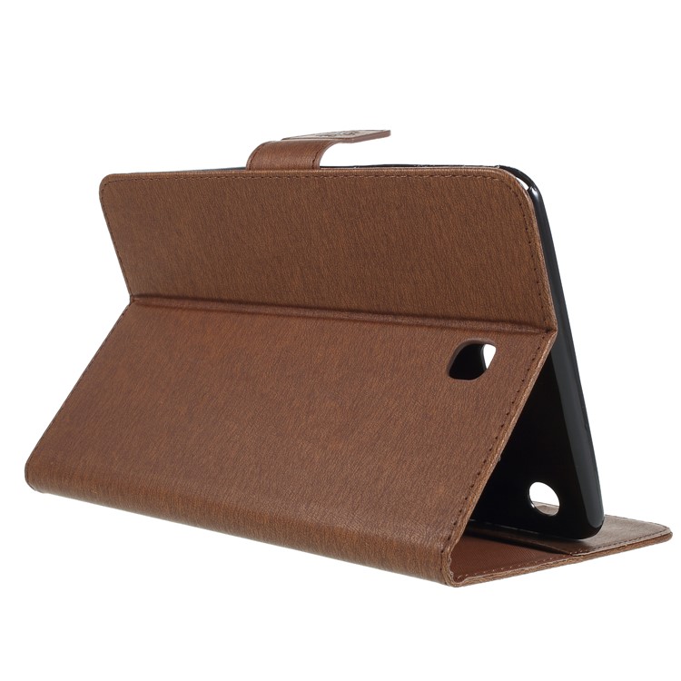 Imprint Butterfly Flower Leather Wallet Cover Shell for Samsung Galaxy Tab A 8.0 SM-T350 (2015) - Brown-4
