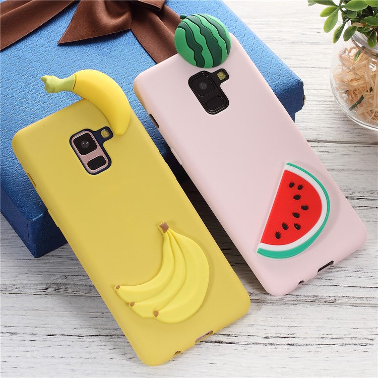 Cute 3D Cartoon Image Soft TPU Phone Shell for Samsung Galaxy A8+ (2018) - Strawberry-4