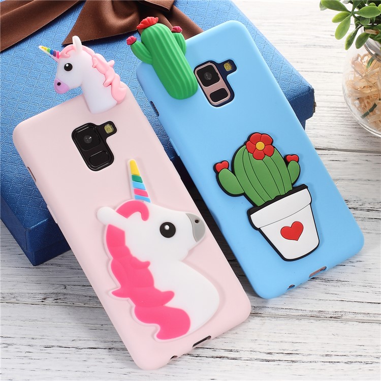 Cute 3D Cartoon Image Soft TPU Phone Shell for Samsung Galaxy A8+ (2018) - Strawberry-5