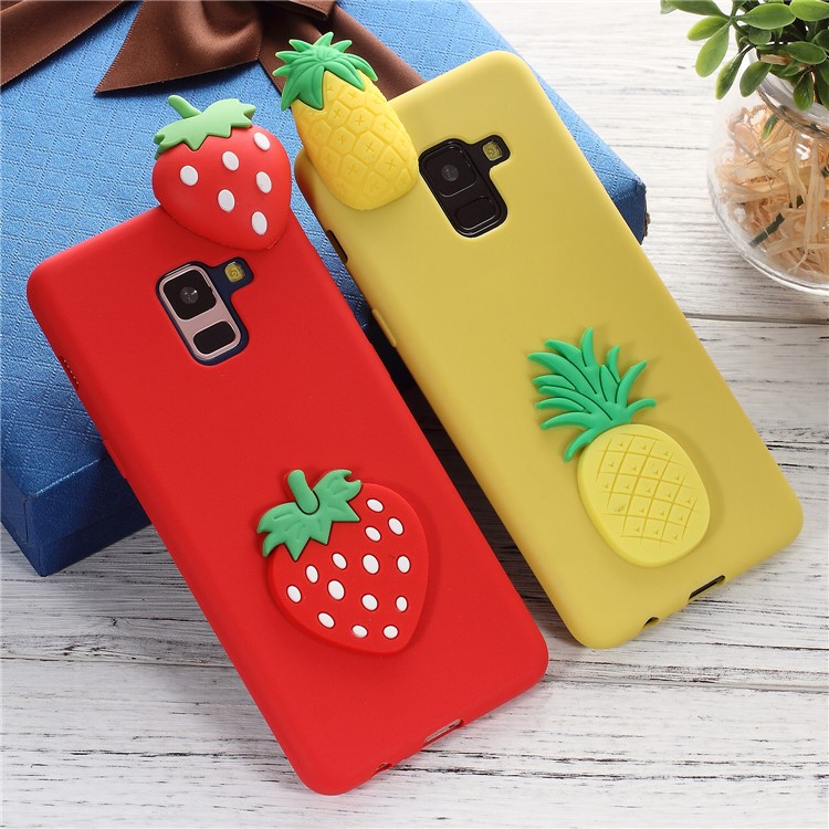 Cute 3D Cartoon Image Soft TPU Phone Shell for Samsung Galaxy A8+ (2018) - Strawberry-6